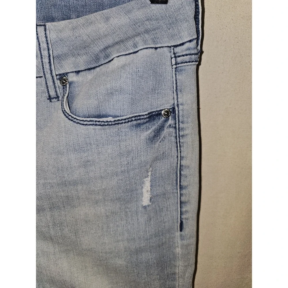 Seven7 Jeans Womens 8 Light Blue Wash Distressed Stretch Denim‎ Bootcut Bohemian